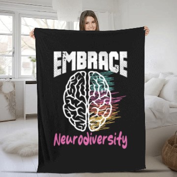 Discover embrace neurodiversity - Embrace ADHD Autism ASD Fleece Blankets