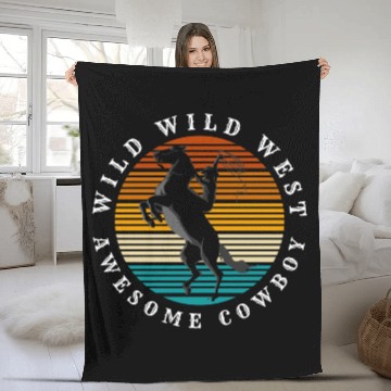 Discover Cowboy Sheriff Rider Revolver Fleece Blankets