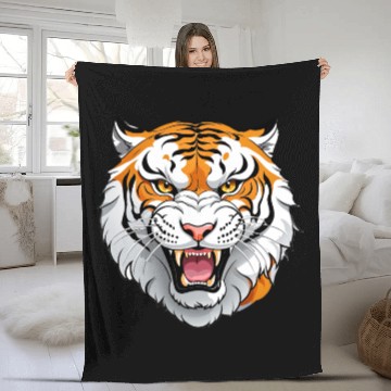 Discover Cool Tiger Fleece Blankets