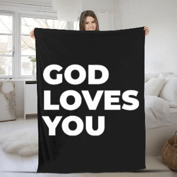 Discover god loves you Fleece Blankets