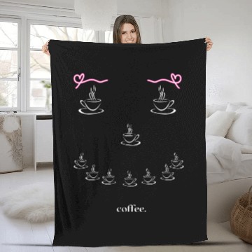 Discover Smiling Coffee Face Fleece Blankets