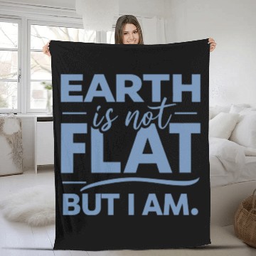 Discover Flat Earth Satire Ironic Jokes Fleece Blankets