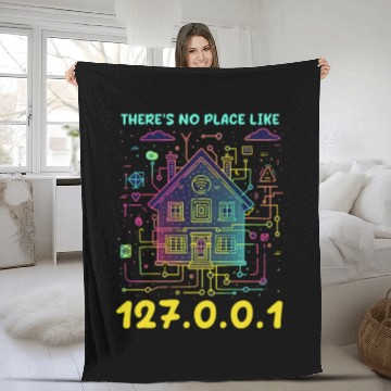 Discover Network Engineering There's No Place Like 127.0.0. Fleece Blankets