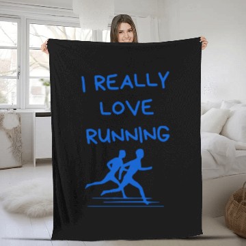 Discover I Really Love Running Fleece Blankets