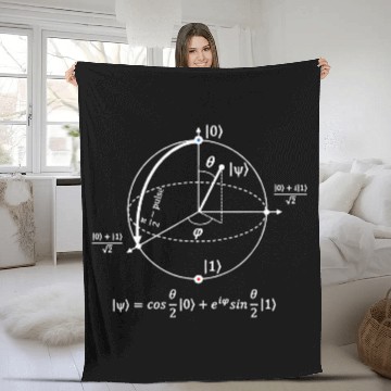 Discover bloch sphere quantum information physics science Fleece Blankets