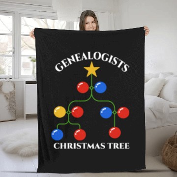 Discover Genealogists Christmas Tree Ancestry Genealogy Fleece Blankets