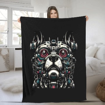 Discover Steampunk Robot Dog Fleece Blankets