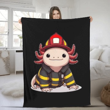 Discover Axolotl Firefighter Fleece Blankets