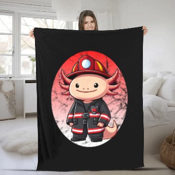Discover Axolotl Firefighter Fleece Blankets