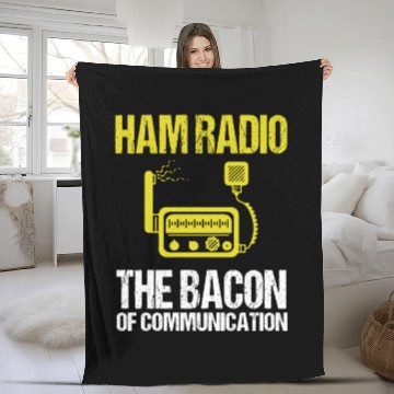 Discover Ham Radio Bacon Amateur Radio Fleece Blankets