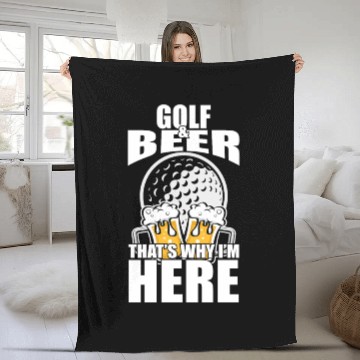 Discover Funny Golf Beer Fleece Blankets Funny Picture