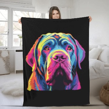 Discover Watercolor Colorful Neapolitan Mastiff Fleece Blankets