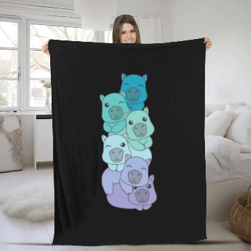 Discover Neptunic Flag Pride Lgbtq Cute Capybara Pile Fleece Blankets