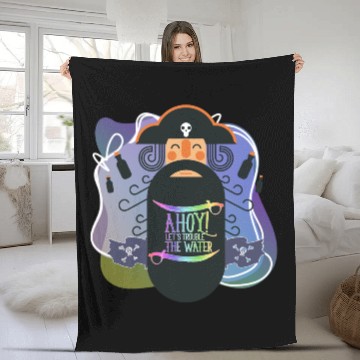 Discover Vector Cute Ahoy ! Let's Trouble The Sea Pirate Fleece Blankets
