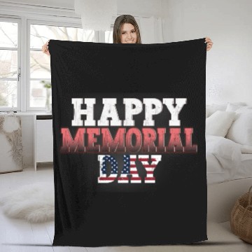 Discover Patriotic Memorial Day Flag Design Fleece Blankets