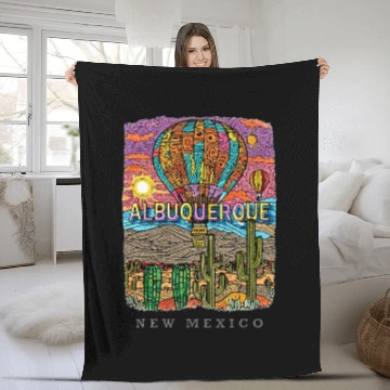Discover Albuquerque New Mexico NM Desert Oasis SD528 Fleece Blankets