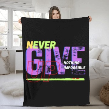 Discover never give up Fleece Blankets