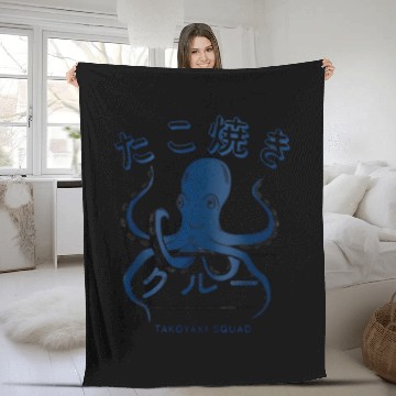 Discover takoyaki street food japanese octopus Fleece Blankets