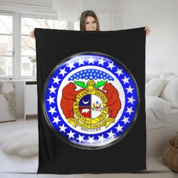 Discover Re-Imagined Missouri State Seal in Glass Bubble Fleece Blankets