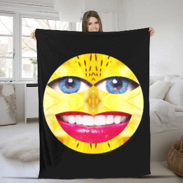 Discover Smile Face Have a Nice Day Promote Happiness Joy Fleece Blankets