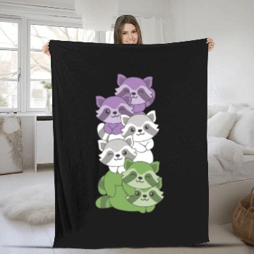 Discover Genderqueer Flag Pride Lgbtq Cute Raccoon Fleece Blankets