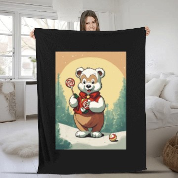 Discover Cartoon cute teddy bear Fleece Blankets