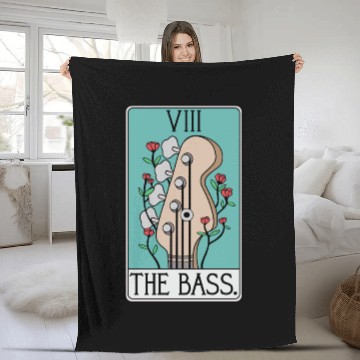 Discover Bass Guitar Tarot Card Funny - Rock and Roll Fleece Blankets