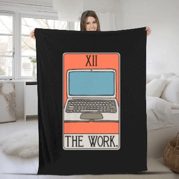 Discover The Work - Tarot Card - Workaholic Entrepreneur Fleece Blankets