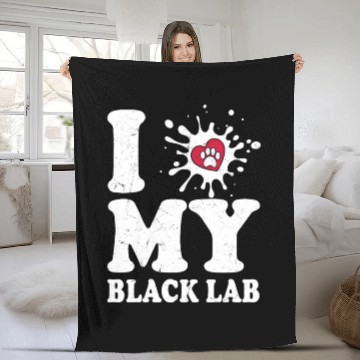 Discover I Love My Black Lab Labrador Retriever Owner Fleece Blankets