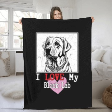 Discover I Love My Black Lab Owner Labrador Retriever Fleece Blankets