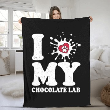 Discover I Love My Chocolate Lab Labrador Retriever Owner Fleece Blankets