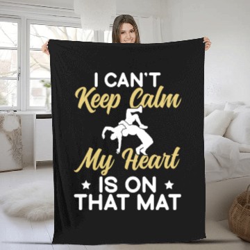 Discover Wrestling Mom My Heart Is On That Mat Fleece Blankets