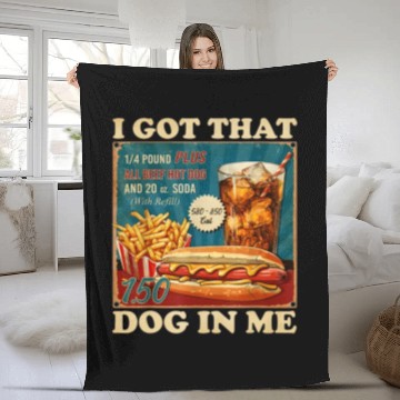 Discover I Got That Dog In Me, Funny Hot Dogs Combo 4th Fleece Blankets