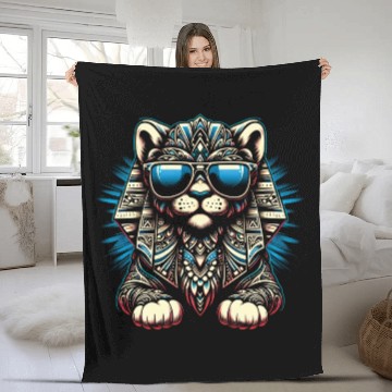 Discover Cartoon sphinx cute and fun, vintage, Dark better Fleece Blankets