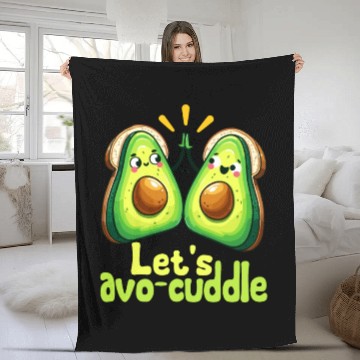 Discover Let's Avo-Cuddle Cute Avocado Love Fleece Blankets