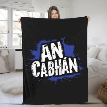 Discover Cavan Ireland Irish Gaeilge in County Colours Fleece Blankets
