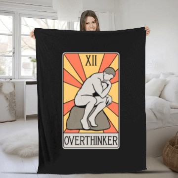 Discover Overthinker Tarot Card - Introvert - Anxiety Fleece Blankets