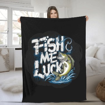 Discover Fish me luck, Fisher Fleece Blankets