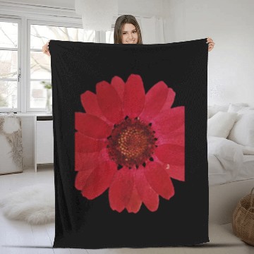 Discover Red Sunflower Fleece Blankets