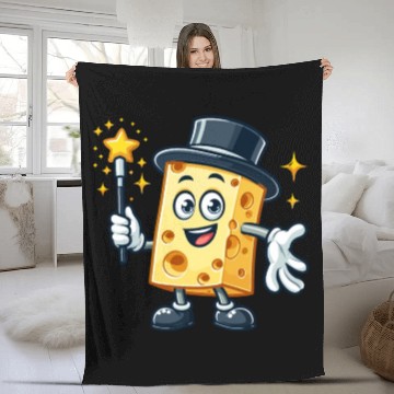 Discover Cheerful Cheese With Magic Wand Fleece Blankets