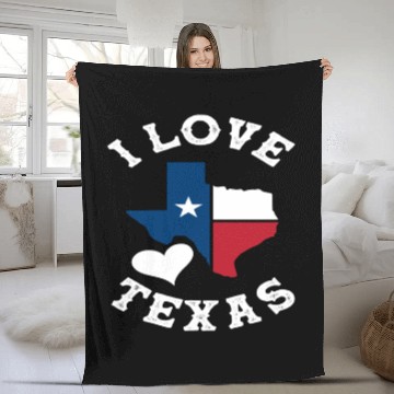 Discover Texas I Love Fleece Blankets
