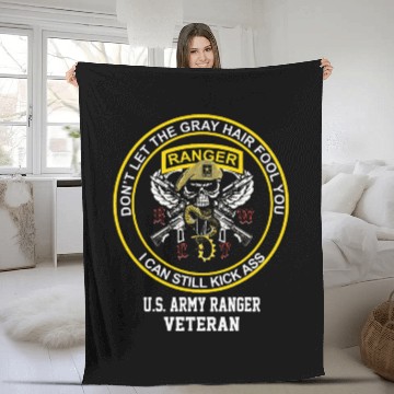 Discover Retired US Army Ranger Veteran USA Military Vet Fleece Blankets