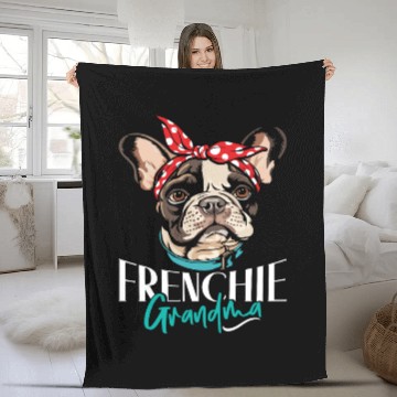 Discover French Bulldog Lovers FRENCHIE GRANDMA Funny Fleece Blankets