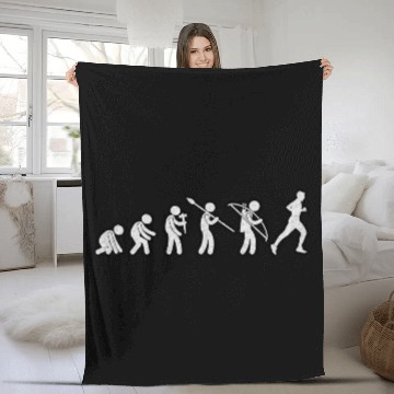 Discover Evolution Running White Grunge Fleece Blankets
