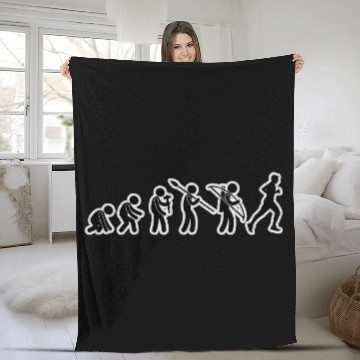 Discover Evolution Running Black Grunge Fleece Blankets