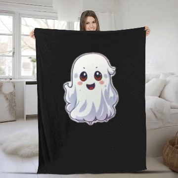 Discover Cute Ghost Chibi Fleece Blankets