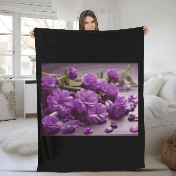Discover Purple Petals Fleece Blankets