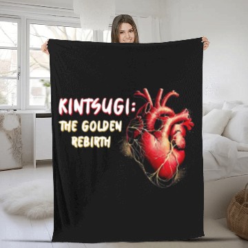 Discover Kintsugi The Golden Rebirth Kintsukuroi Fleece Blankets