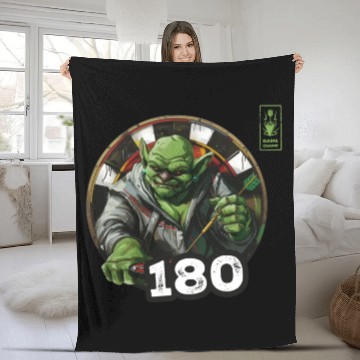 Discover Darts 180 Green Game Champ Dart - Dart Team Fleece Blankets