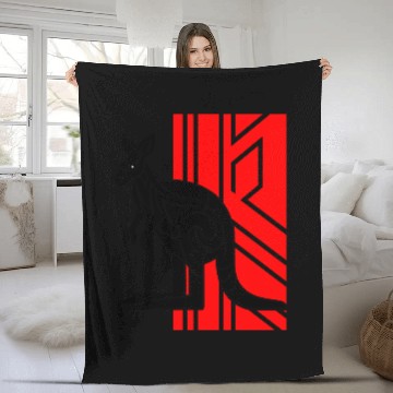Discover Kangaroo Vector Design 3 Colors Fleece Blankets